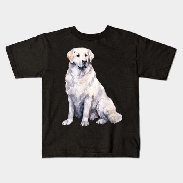 Kuvasz Kids T-Shirt by DavidBriotArt